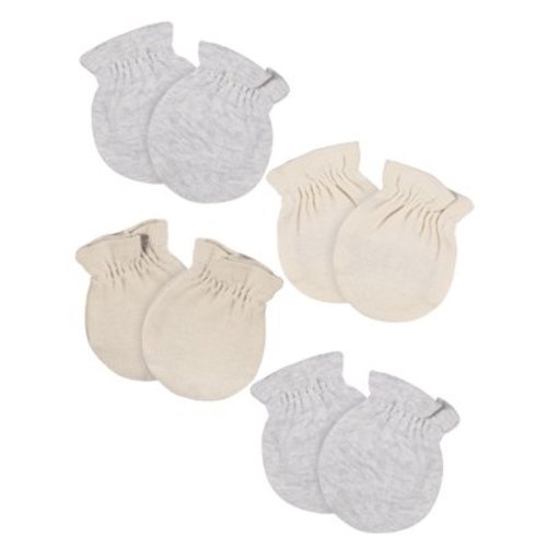 Gerber Baby Neutral 4-Pack Mittens, 0-6 Months