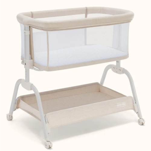 HARPPA Cuddly Lite | 2-in-1 Baby Bassinet & Bedside Sleeper for Newborns with Mattress for Reflux | Attaches to Bed, Adjustable Heights, Non-Toxic & CPSC Certified | Sturdy Frame, Portable Wheels, Tool-Free Setup, Perfect for Newborns, Infants, Small Spac