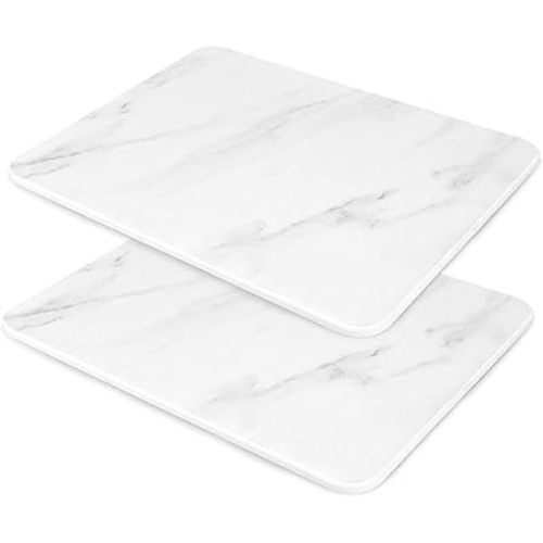 2 Pack Stone Dish Drying Mat for Kitchen Counter, Quick Drying Diatomaceous Earth Stone Mat, Super Absorbent Marble Dish Drying Pad, Heat Resistant Non-Slip Rack Tableware Mat