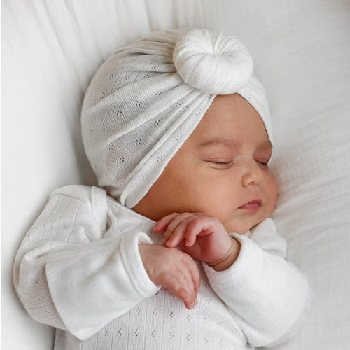 Headwrap in Vanilla Pointelle