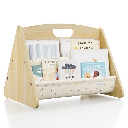 Decorative Bookshelf for Toddlers and Kids - Beautiful Montessori Shelf to Display All Books for Your Little One - The Perfect Nursery Organizer for Your Baby Girl/Boy´s Bedroom & as Play Room Decor
