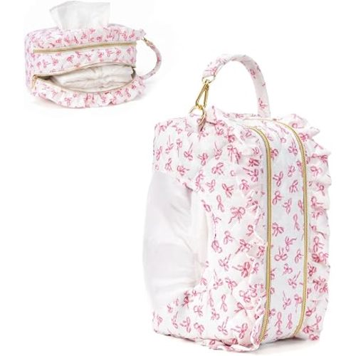 Double-Layer Wipe & Diaper Pouch, Portable Hanging Travel Dispenser Bag