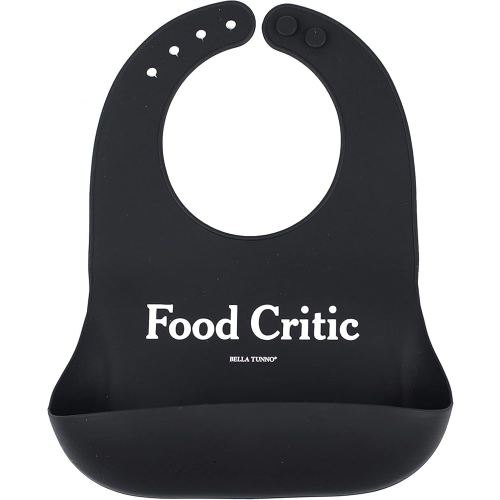 BELLA TUNNO Wonder Bib - Adjustable Silicone Baby Bibs for Girls & Boys, Durable and Waterproof BPA Free Silicone, Food Critic,One Size,WB242