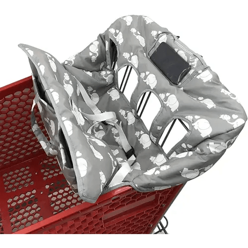 Twin Double Shopping Cart Cover for Baby Siblings with Carrying Case. Fit Wholesale Warehouse Grocery Stores Like Costco SAMS Club (White Elephant)