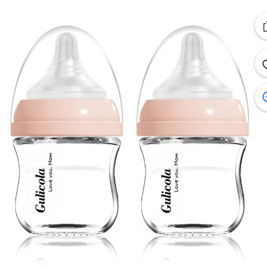 Gulicola Natural Glass Baby Bottles, 3 oz, Extra Slow Flow, 0m+ 2pk - Walmart.com