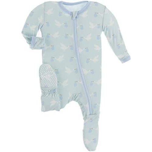 KicKee Welcome Home Zipper Footie – Viscose from Bamboo Baby Pajamas – One-Piece Sleepwear with Anti-Slip Feet & Zip Guard