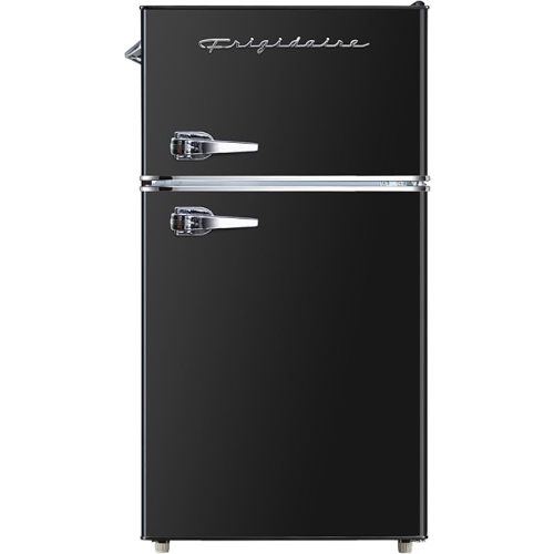 Frigidaire Retro Mini Fridge with Freezer & Side Bottle Opener-Small 2 Door Refrigerator for Office Bar or College Dorm Room-3.2 Cu Ft – 19”"D x 20.5" W x 33.5" H (ONYX)