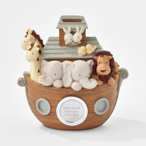 Engraved Noah&#39;s Ark Resin Coin Bank, Little Boys Gift, Little Girls Gift, Children&#39;s Gift, Kid&#39;s Gift, Baby Gift, New Parents Gift
