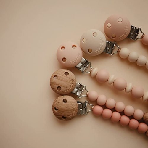 mushie 100% Silicone Baby Pacifier Clip BPA Free | Hera (Blush)