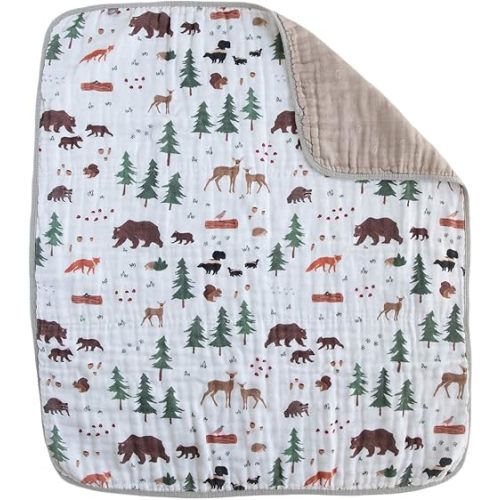 RED ROVR 100% Organic Cotton Muslin Baby Blanket | Multi-Layer Muslin Quilt | Newborn & Toddler | Soft, Lightweight | Nursery, Stroller | Machine Wash | 30" x 40" | Bear Buddies