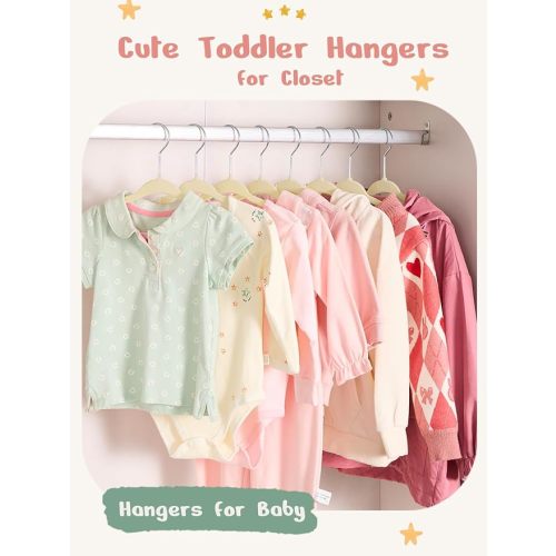 HOUSE DAY 11 Inch Velvet Baby Hangers 50 Pack Beige, Premium Kids Hangers for Children, Infant & Toddler Clothes, Durable Non Slip Small Baby Felt Hanger for Closet, Ideal for Everyday Use