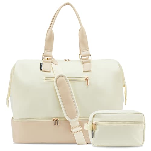 Uselike Weekender Bags for Women, Large Travel Duffel Bag with Shoes Compartment, Carry On Overnight Tote Bags with Toiletry Bags, Hospital Bags for Labor and Delivery