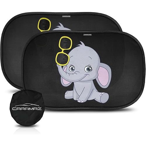 CARAMAZ Car Window Shade for Baby with Certified UV-Protection 2 Pack - 20"x12"