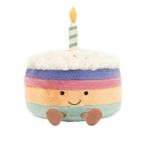 Jellycat - Amuseables Rainbow Birthday Cake - Gifts for Girls Boys Kids Women