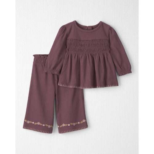 Baby Girl 2-Piece Organic Cotton Smocked Top & Pant Set - Little Planet | Carter's
