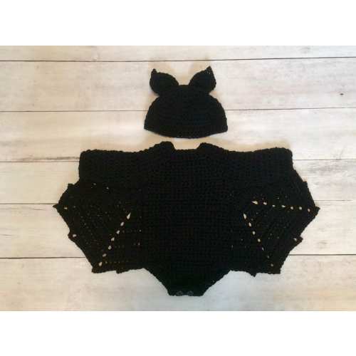 Crochet Bat Newborn Baby Costume/Newborn Photography Prop/Infant Halloween Costume/Baby Bat Outfit/Baby Bat /Baby Shower Gift/Bat Cake Smash