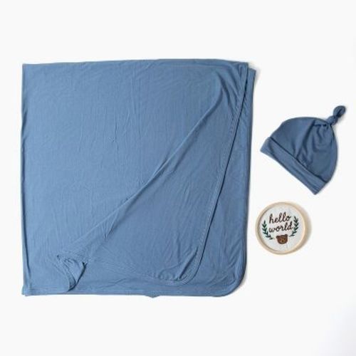 Picolette by Olivia Culpo Baby 3pc Beanie Milestone Set - Blue