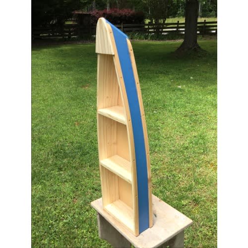 Cottage Style Blue Boat Shelf Canoe Shelves Nautical Boat Shelf Beach Home Decor Kids room