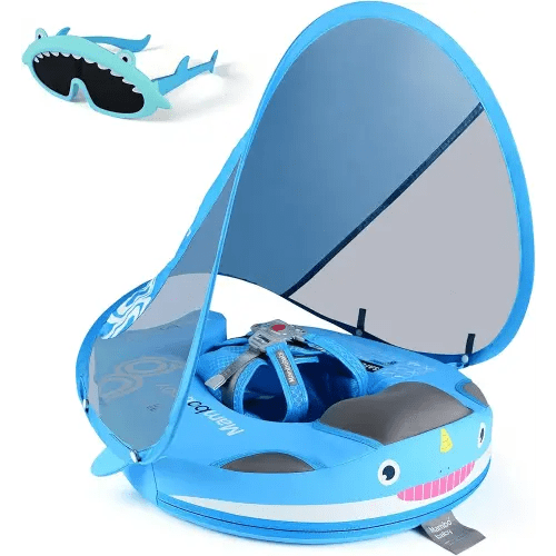 Joyooss Mambobaby Float with Canopy, Never Flip Over Baby Pool Float Float with Canopy Non Inflatable Infant Pool Float, Water Float with Removable UPF 50+ UV Baby Floaties for 1 year old 0-36 months