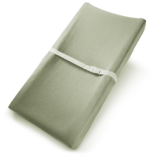 Comfy Cubs Muslin Changing Pad Cover, Soft Diaper Changing Station Covers for Baby (Sage)