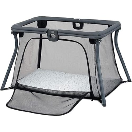 Chicco Alfa Lite® Lightweight Travel Playard, Portable Playpen for Babies and Toddlers, Snap-Open/Compact Fold Design,13 lbs., Baby Travel Essential | Midnight/Navy
