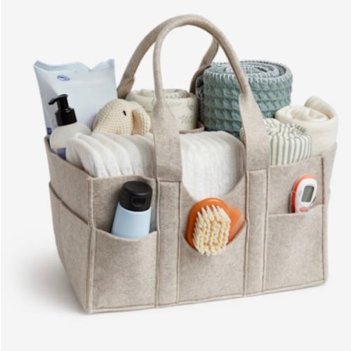 Sprucely Felt Diaper Caddy - Heather Oat, Medium