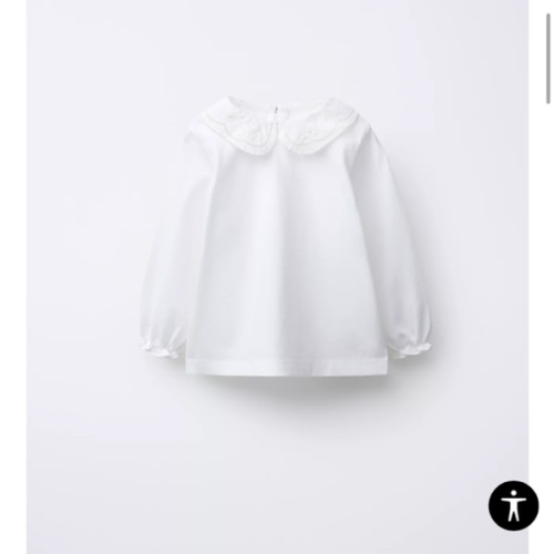 EMBROIDERED COLLAR T-SHIRT - Ecru | ZARA United States
