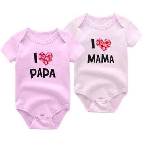 Unisex 2 Pack Baby Boy Girl Bodysuits Soft Infant Twin Clothes