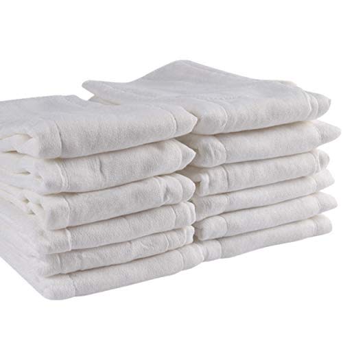 Prefold Cloth Diapers, Fasoar 3 Ply Baby Washable Cotton Diapers Covers for Babies to Toddlers Multi-Use (10-35 lbs) Count(12)