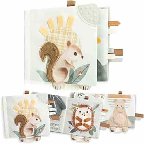 ZICOTO Soft Baby Book with Touch and Feel Pages - Cute Sensory Book for Babies 0-6 Months with Textured Animals, Mirror & Crinkle Paper - The Perfect Toy for Baby Showers Or as a Newborn/Infant Gift