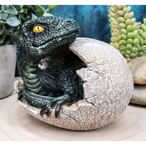 Trinx Hebbe Ebros Jurassic Era Predator Hatching Dinosaur Egg Figurine | Wayfair
