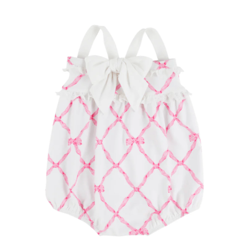 St. Bart's Bubble Bathing Suit - Belle Meade Bow with Worth Avenue White