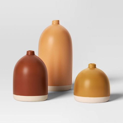 3pc Vase Set Ceramic White - Room Essentials™