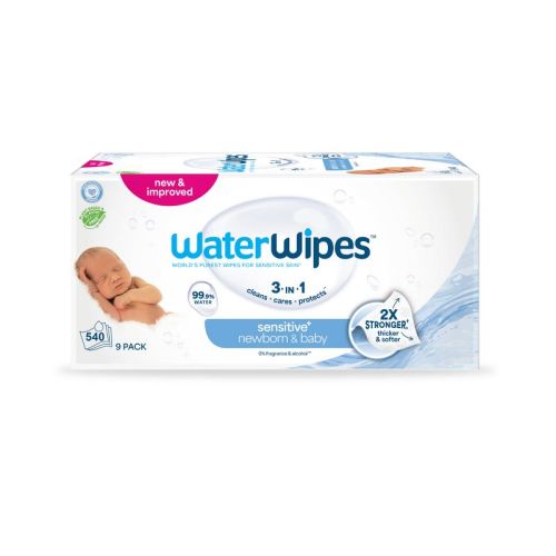 WaterWipes Sensitive+ Newborn & Baby Wipes, 3-In-1 Cleans, Cares, Protects, 99.9% Water, Unscented & Hypoallergenic - (Select Count)