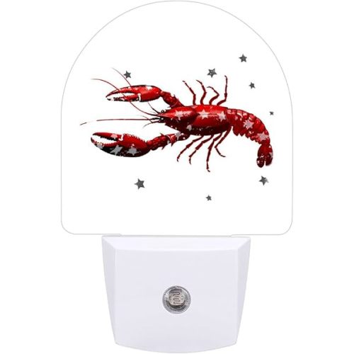 Crawfish LED Night Lights Plug Into Wall Dusk to Dawn Sensor Ambient Lighting for Bedroom Bathroom Hallway 11.2x7.5x5cm