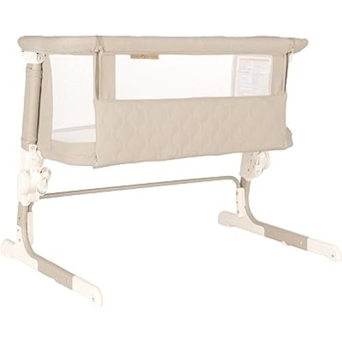 Baby Delight Beside Me™ Dreamer Bassinet | Bedside Sleeper | 8-Position Height Adjustment | Organic Sesame