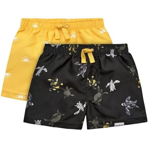 Gerber Baby Boys' Toddler 2-Pack Swim Trunks