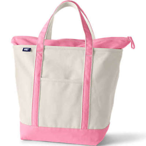 Medium Natural 5 Pocket Open Top Canvas Tote Bag | Lands' End