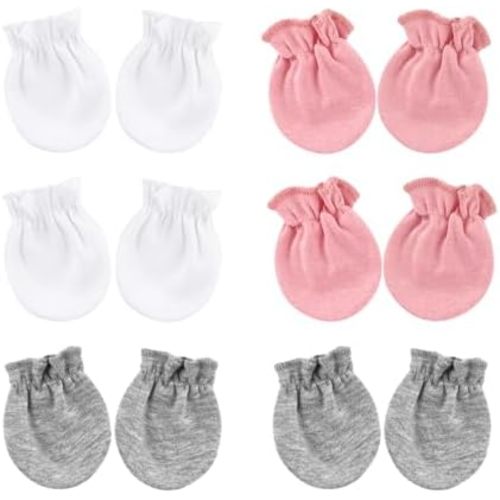 BQUBO Newborn Infant Toddler Mittens No Scratch Cotton Elastic Wrist Gloves Hypoallergenic for 0-6 Months Baby Boys Girls