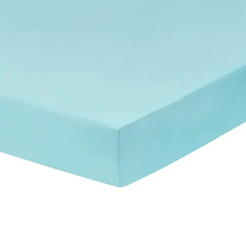 Everyday Kids Fitted Crib Sheet, 100% Soft Breathable Microfiber Baby Sheet, Fits Standard Size Crib Mattress 28in x 52in, Aqua Nursery Sheet