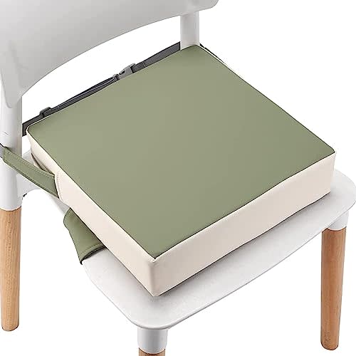 E1F1NN DOT Toddler Booster Seat for Dining Table (PU Material),Portable Kids Booster Seat with Safety Buckles, High Cushion for Travel with Non-Slip Bottom