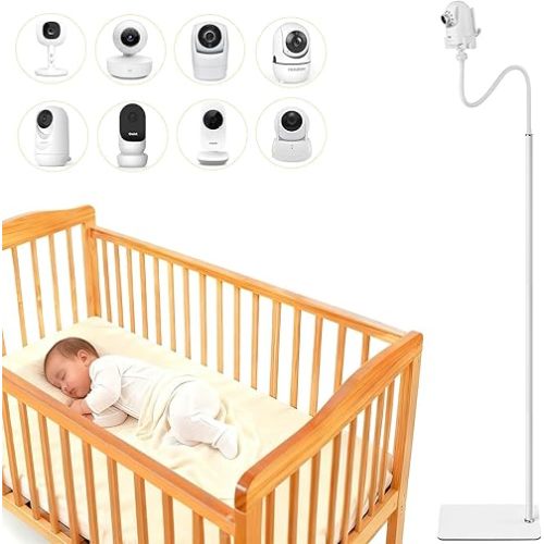 iTODOS Baby Monitor Floor Stand Holder Mount compatible with Infant Optics DXR-8 Pro,Nanit Pro & Flex Stand,VTech VM819/VM901,HelloBaby,Momcozy,eufy,Motorola,Owlet, Keep Baby Away from Touching