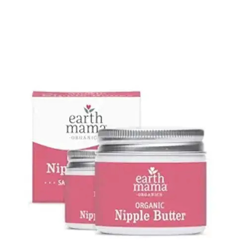 Earth Mama Organic Nipple Butter™ | Nipple Cream Safe for Breastfeeding | Postpartum Essentials for Nursing | Non Lanolin Nipple Cream, 2 fl oz (2-Pk)