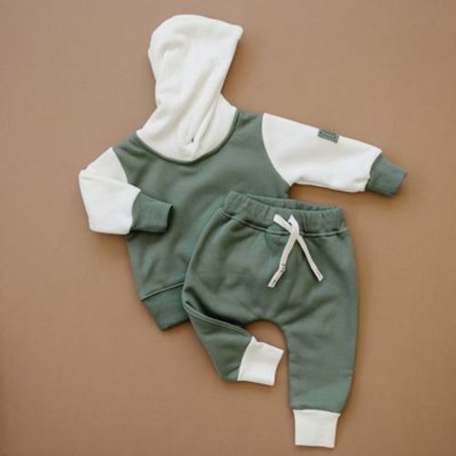 Kids Harper Jogger Sweatsuit Set Brown 6-12M - Olive + Scout