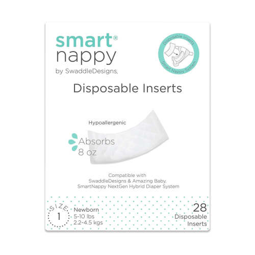 Amazing Baby SmartNappy NEWBORN SIZE 1 Disposable Inserts for Amazing Baby Hybrid Cloth Diaper Covers - One Box of 28