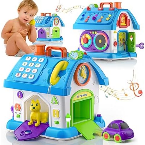 Toys for 1 Year Old Girl Boy Gifts, Baby Toys 12-18 Months, Toddler Montessori Educational Learning Toys for 1-2 Year Old, Baby Musical Toy House for One Year Old Boys Girls Birthday Gift