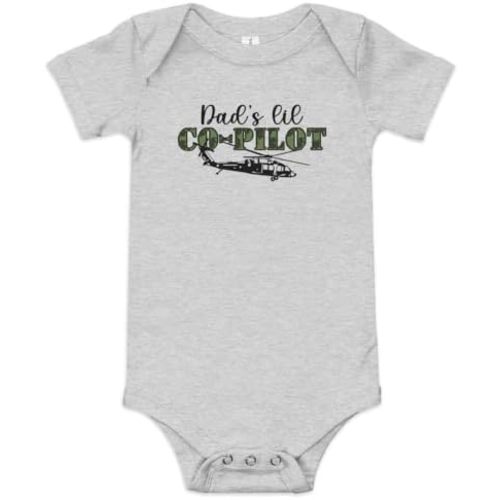 Vertical Speed Dad’s Lil Blackhawk Co-Pilot Baby Short Sleeve Onesie U.S. Army Aviation Helicopter Gift