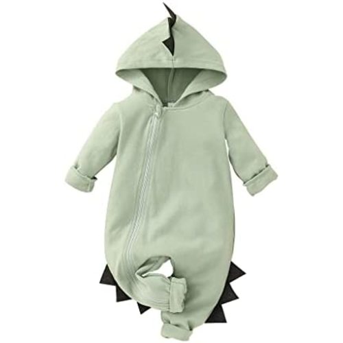 Infant Baby Boy Dinosaur Clothes Long Sleeve Hooded Romper Jumpsuit Outfits