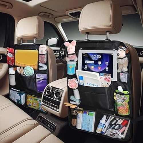 Car Seat Organizer - Backseat Protector, Road Trip Storage, Travel Bag, Tissue Holder, Hanging Pocket for Car and Truck
