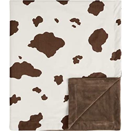Sweet Jojo Designs Wild West Cow Baby Boy Receiving Security Swaddle Blanket for Newborn or Toddler Nursery Car Seat Stroller Soft Minky - Brown and Cream Western Southern Country Animal